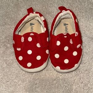 Baby Gap Red and White Polka Dot Baby Shoes size 12-18 months